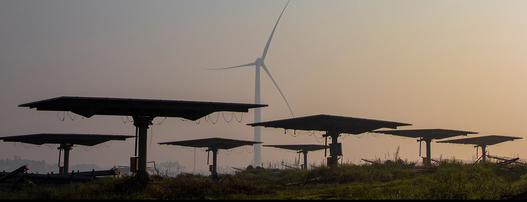 Wind turbines and solar panels