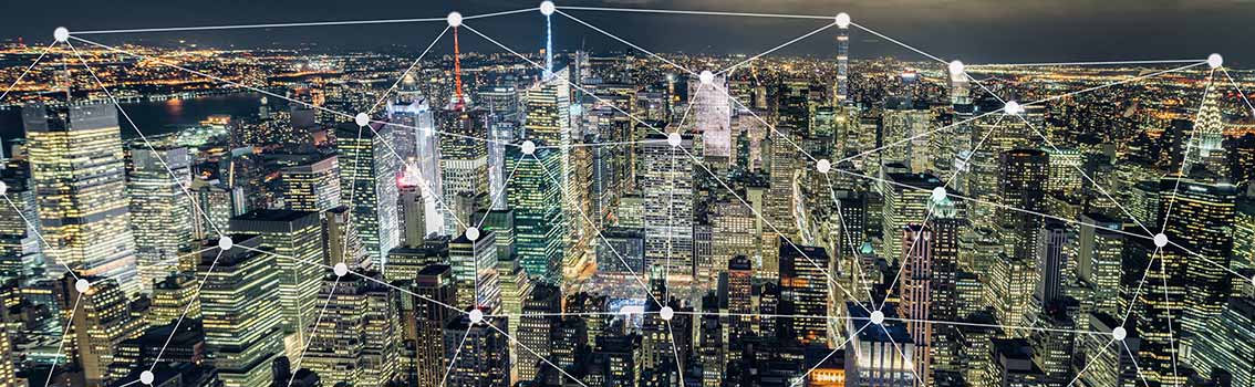 Blockchain cityscape