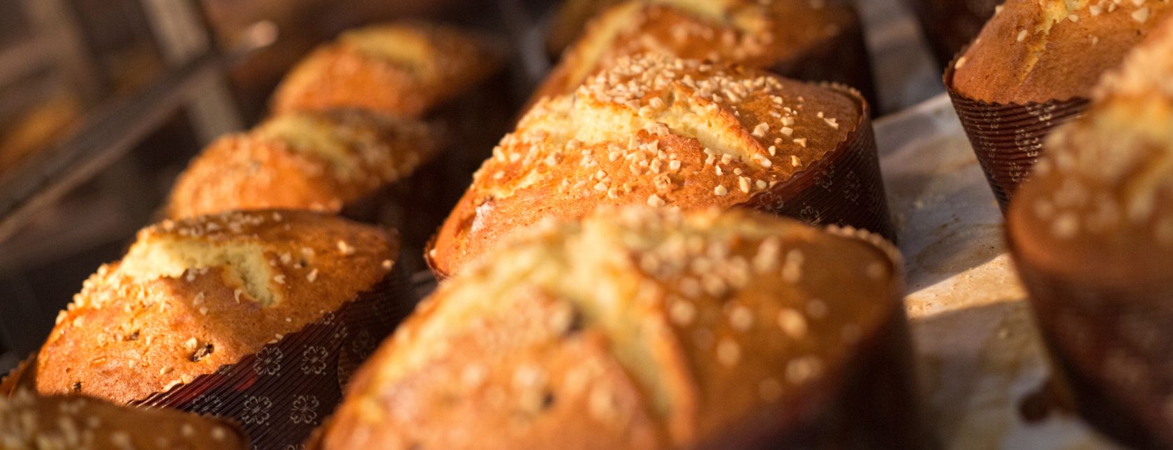 Bread in the oven baking
