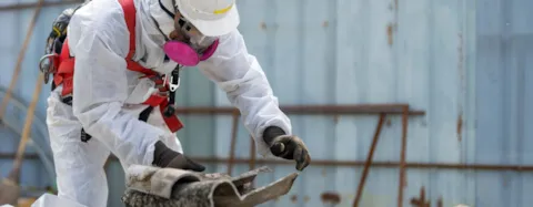 Man working on a roof
