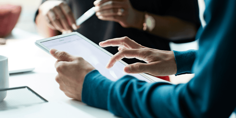 Business people working in high end modern office