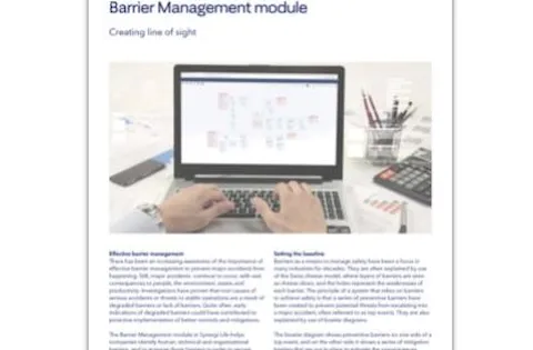Synergi Life Barrier Management module flier
